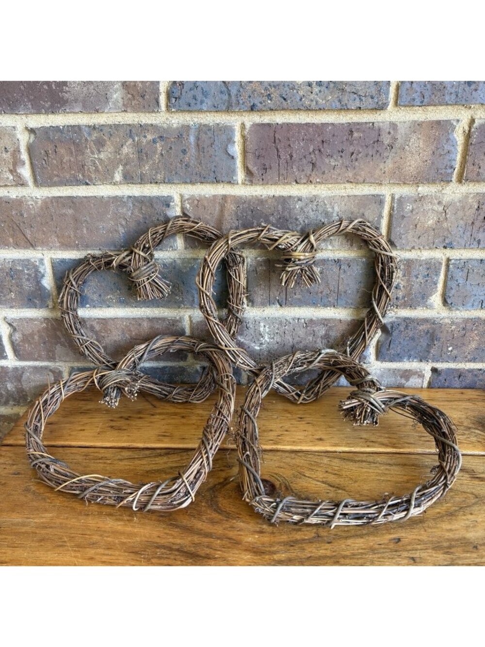 Lot of 4 Heart Shaped Grapevine Wreaths For Rustic Decor 9in X 9in